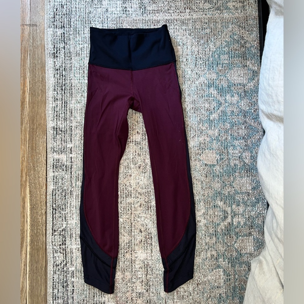 Crop Maroon Lululemon Leggings